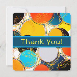 Fun Retro Colourful Geometric Abstract Thank You Card
