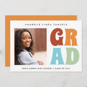Fun Retro Colours Photo 2025 Graduation Announcement