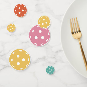 Fun Retro Colours Pickleball Birthday Party Confetti