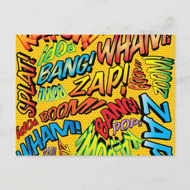 Fun Retro Comic Book Pop Art Postcard (Front)