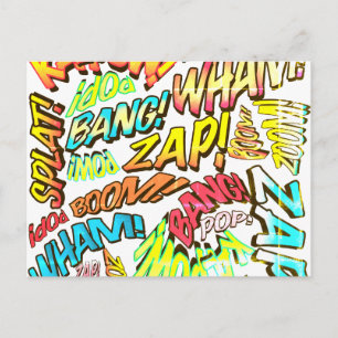 Fun Retro Comic Book Pop Art Postcard