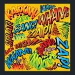 Fun Retro Comic Book Pop Art Sounds Poster<br><div class="desc">A fun,  cool and trendy retro comic book pop art-inspired design that puts the wham,  zap,  pow into your day. The perfect gift for superheroes,  your friends,  family or as a treat to yourself. Designed by ComicBookPop© at www.zazzle.com/comicbookpop*</div>