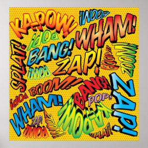 Fun Retro Comic Book Pop Art Sounds Poster