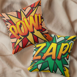 Fun Retro Comic Book Pop Art ZAP POW Cushion