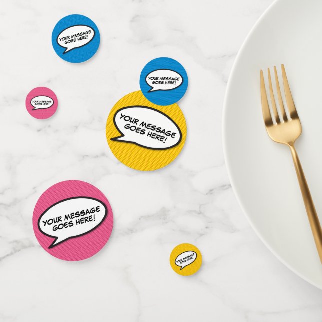 Fun Retro Comic Book Speech Bubble Confetti (Group)