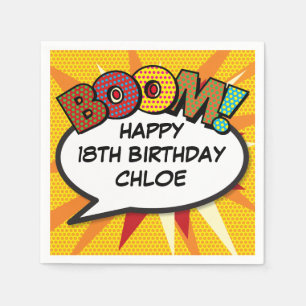 Fun Retro Comic Book Speech Bubble Napkin