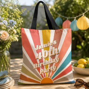 Fun Retro Custom 40th Birthday Vintage Photo Tote Bag