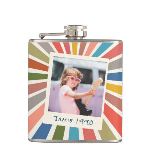 Fun Retro Custom Birthday Vintage Photo Hip Flask