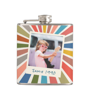 Fun Retro Custom Birthday Vintage Photo Hip Flask