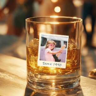 Fun Retro Custom Birthday Vintage Photo Whiskey Glass