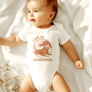 Fun Retro Dachshund Weiner Dog 'Life is Wienerful' Baby Bodysuit