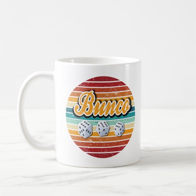 Fun Retro Dice Bunco Coffee Mug (Left)
