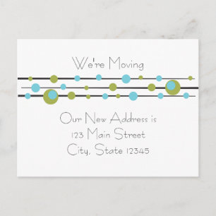 Fun Retro Dots Announcement Postcard