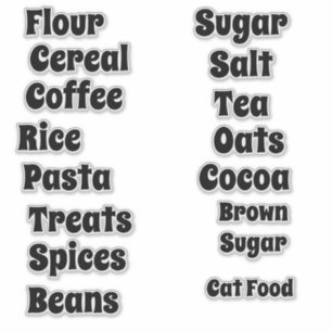 Fun Retro Font Customisable Pantry Vinyl