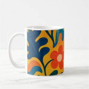 Fun Retro Garden Collage Pattern Motif Coffee Mug