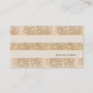 Fun Retro Gold FAUX Sequin Stripes Modern Business Card