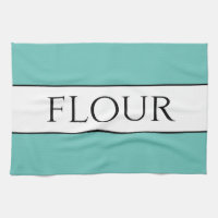 Fun Retro Light Teal Black White FLOUR Stripes