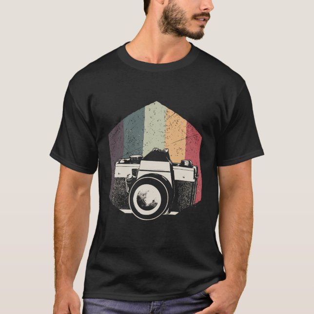 Fun Retro Look Camera Gift Design For Photographer T-Shirt (Front)
