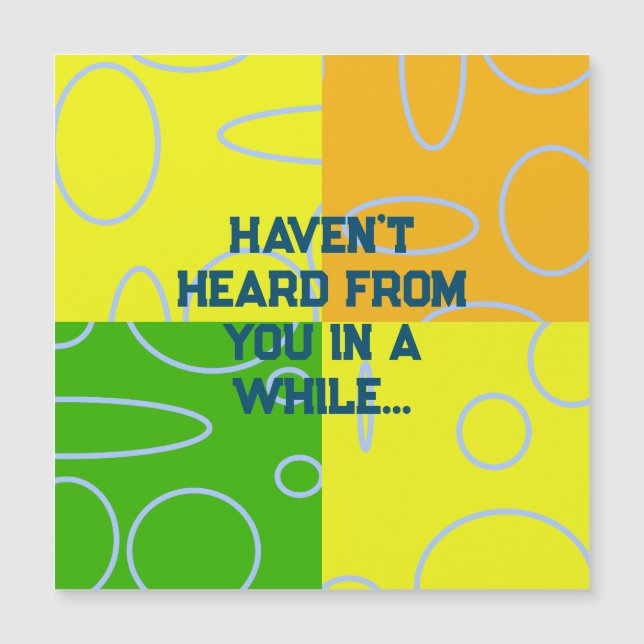 Fun Retro Loops Yellow Green Orange Card (Front)