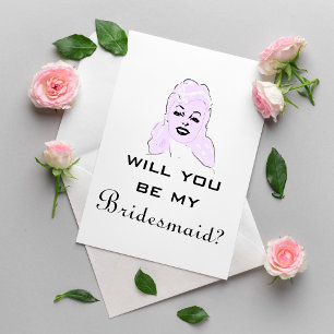 Fun Retro Minimalist Will You Be My Bridesmaid