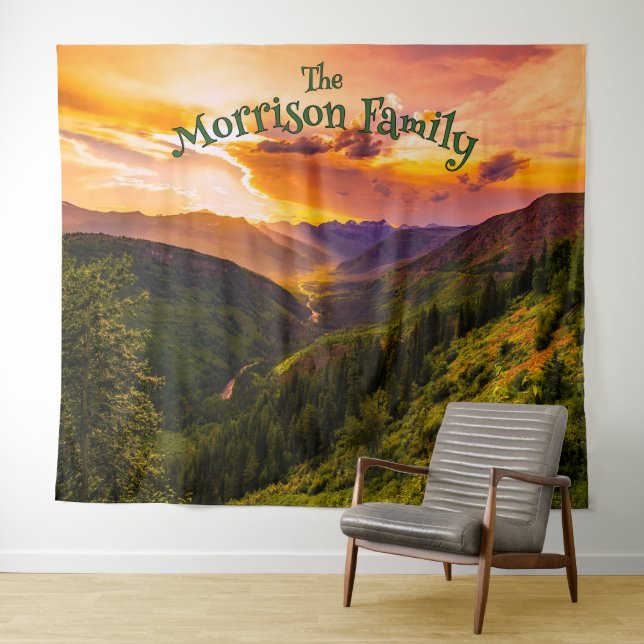 Fun Retro Mushrooms Family Reunion Photo Backdrop Tapestry (In Situ (Horizontal))