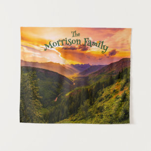 Fun Retro Mushrooms Family Reunion Photo Backdrop Tapestry