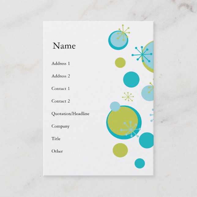 Fun Retro Pattern Business Card (Front)