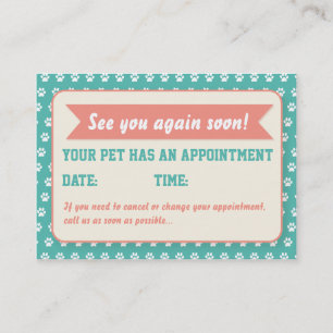 Fun Retro Pet Groomer Appointment Card