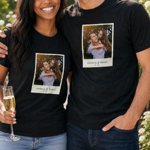 Fun Retro Photo Frame Wedding Engagement Party T-Shirt