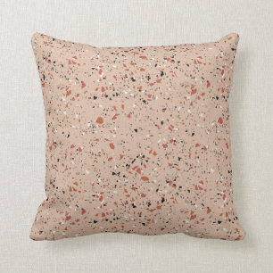 Fun Retro Pink Terrazzo Pattern Cushion