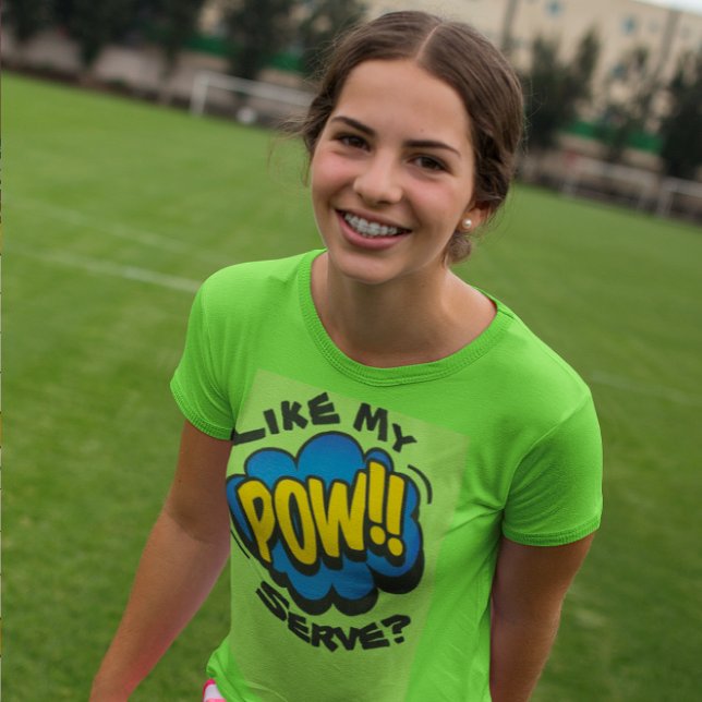 Fun Retro Pop Art Pickleball Girls T-Shirt (Wow! Pow!)