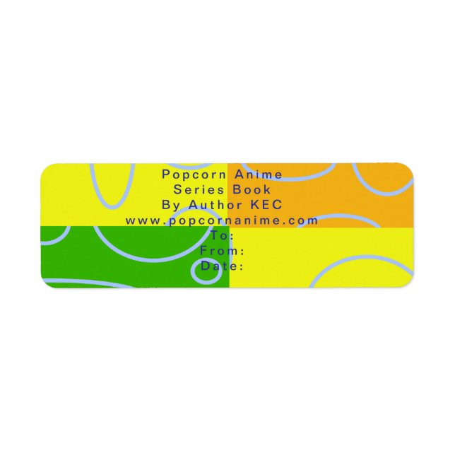 Fun Retro Quad Abstract Loops Yellow Green Orange  (Front)
