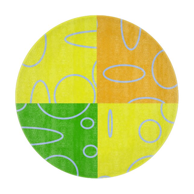 Fun Retro Quad Circles Loops Cutting Board (Front)