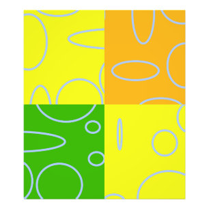 Fun Retro Quad Yellow Green Orange Geometric Photo Print