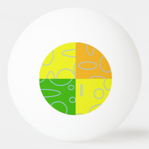 Fun Retro Quad Yellow Green Orange Ping Pong Ball