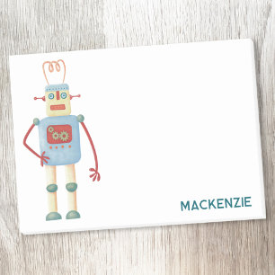 Fun Retro Robot Personalised Post-it Notes