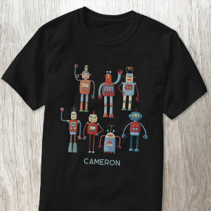 Fun Retro Robot Personalised T-Shirt