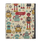 Fun Retro Robots Illustrated Pattern (Cream)