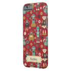 Fun Retro Robots Illustrated Pattern (Red)