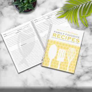 Fun Retro Style Recipes Personalised Notebook