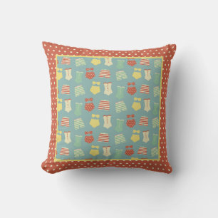Fun Retro Swimsuits Pattern Cushion