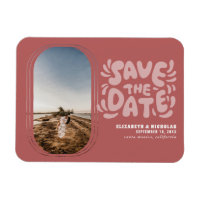 Fun Retro Typography Photo Wedding Save the Date