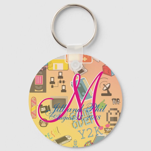 Fun Retro Video Gamer 🎮 Nerd Alert  Key Ring (Front)