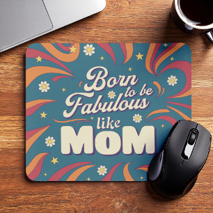 Fun Retro Vintage Psychedelic Mum Quote Typography Mouse Pad