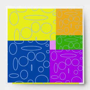 Fun Retro Yellow BlueGreen OrangePurple Geometric  Envelope