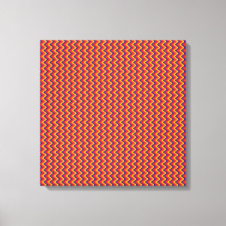 Fun Retro Zigzag Wrapped Canvas