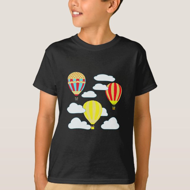 Fun Rising High with Hot Air Balloon  T-Shirt (Front)