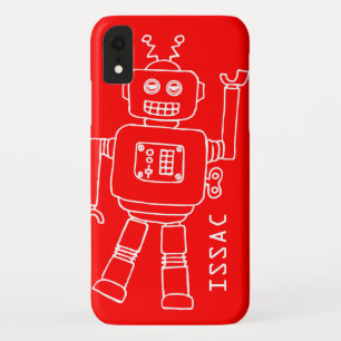 Fun robot named red & white boys Case-Mate iPhone case