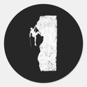 Fun Rock Climbing Mountain Climber Bouldering Moun Classic Round Sticker