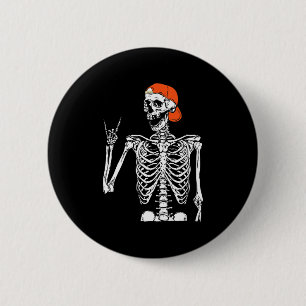 Fun Rocker Skeleton Hand Rock On Costume Halloween 6 Cm Round Badge